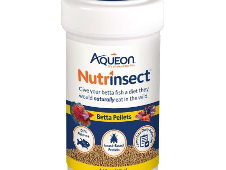 Aqueon Nutrinsect Fish-Free Fish Food Betta Pellets 1ea 1.41 oz For Sale