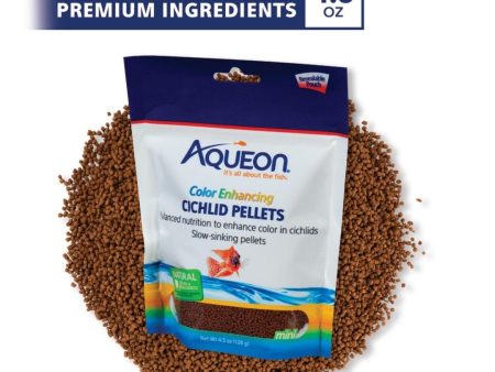 Aqueon Cichlid Food Color Enhancing 1ea 4.5 oz Color Sale