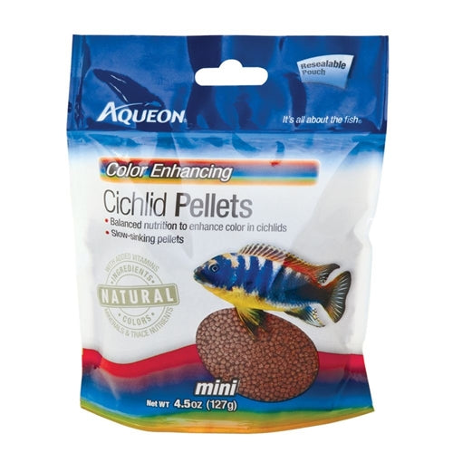 Aqueon Cichlid Food Color Enhancing 1ea 4.5 oz Color Sale